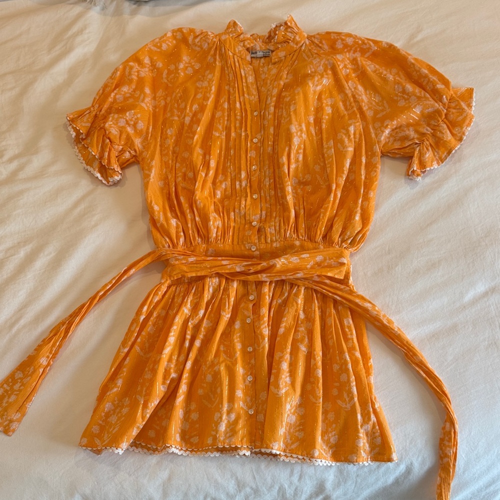 Juliet Dunn Orange Floral Mini Dress